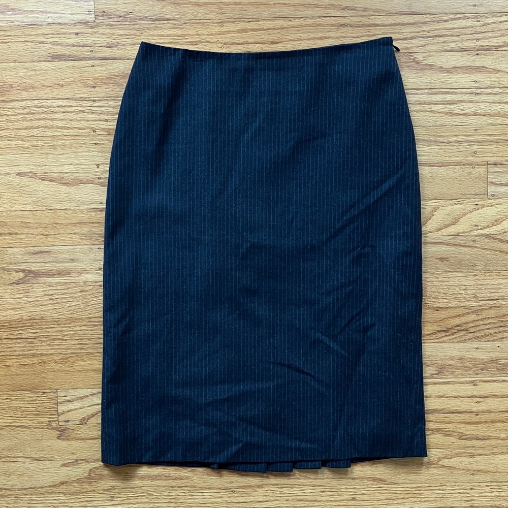 Ann Taylor Wool & Cashmere Grey Pinstripe Pencil Skirt